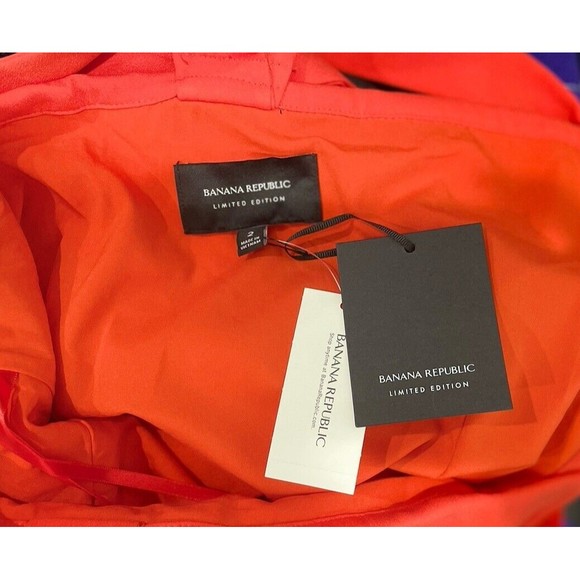 NWT Banana Republic Limited Edition Lace Shift Dress Bow Back Orange Lined Sz 2 - Picture 8 of 8